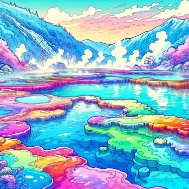 Spiega perché alcune fonti di acqua calda hanno colori vivaci?