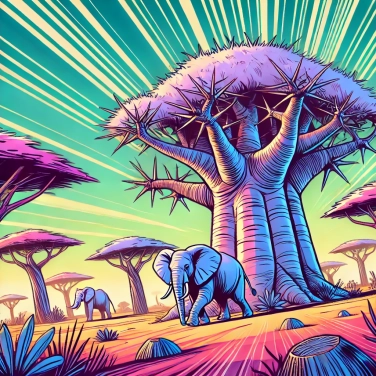 Spiega perché alcuni alberi di baobab hanno delle difese contro gli elefanti?