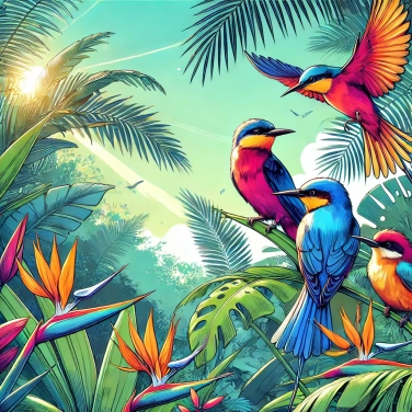 Spiega perché gli uccelli con colori vivaci vivono spesso nei tropici?