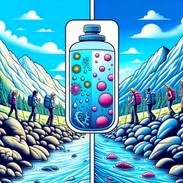 Spiega perché i camminatori devono evitare di bere l'acqua dei fiumi in montagna senza purificarla?