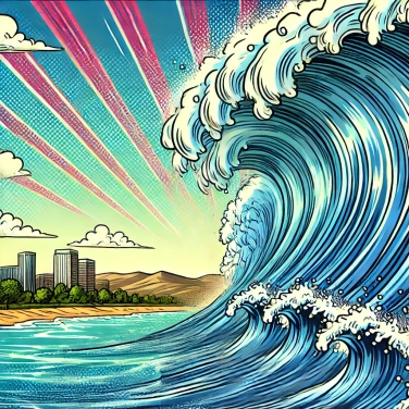 Spiega perché i tsunami possono raggiungere altezze incredibili nonostante la loro bassa ampiezza in mare aperto?