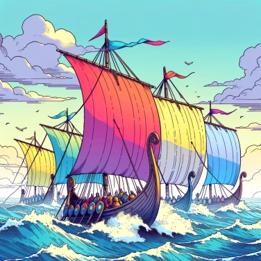 Spiega perché i Vichinghi usavano navi con vele colorate per le loro spedizioni?