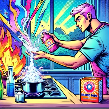 Spiega perché il bicarbonato di sodio può aiutare a spegnere un incendio in cucina ?
