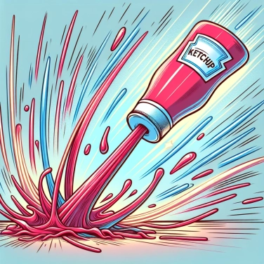 Spiega perché il ketchup scende tutto d'un tratto dopo essere stato bloccato?
