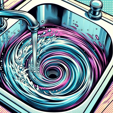 Spiega perché l'acqua gira in un vortice mentre scorre in un lavandino?