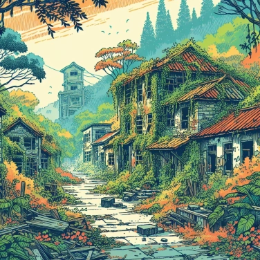 Spiega perché la città di Houtouwan (in Cina) è invasa dalla vegetazione dopo il suo abbandono?