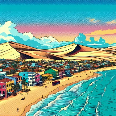 Spiega perché la città di Jericoacoara (in Brasile) è circondata da immense dune?