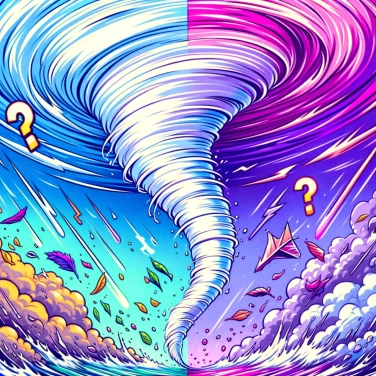 Spiega perché le trombe d'aria girano in senso orario o antiorario?